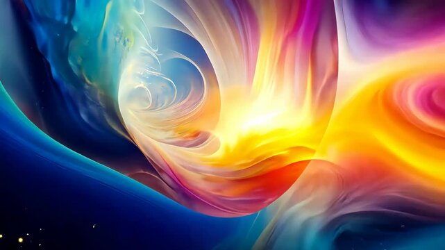 Whimsical Hues Dance in a Cosmic Ballet of Swirling Colors and Light