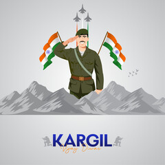 Kargil Vijay Diwas Poster: Saluting brave soldiers amidst mountains and fighter jets
