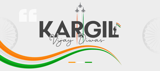Kargil Vijay Diwas Banner: Fighter jets, flag and soldier, a patriotic tribute