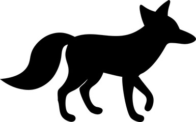 fox walking silhouette icon vector.eps