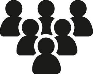 Group of people, population icon black & white