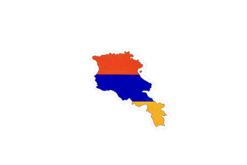 Armenia Country Shape with National Flag
