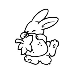 adorable rabbit with strawberry drawing