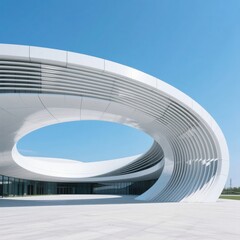 Fototapeta premium Modern Architectural Structure with Curved Design and Open Space