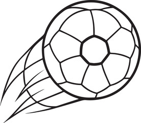 Soccer Ball black outline vector and illustration