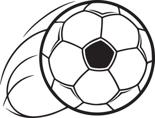 Obraz premium Soccer Ball black outline vector and illustration