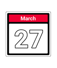 calendar icon march month date 27