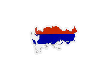 Russia Map with National Flag Colors