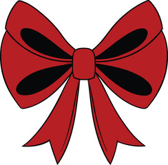 red bow with ribbon