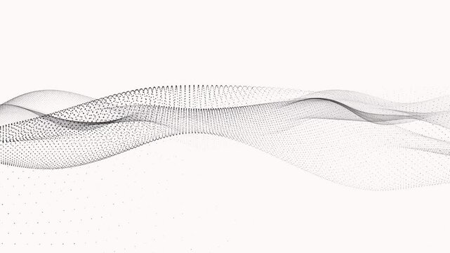 Abstract network digital wave  of particles. Futuristic black point wave.polygonal  Technology background . illustration