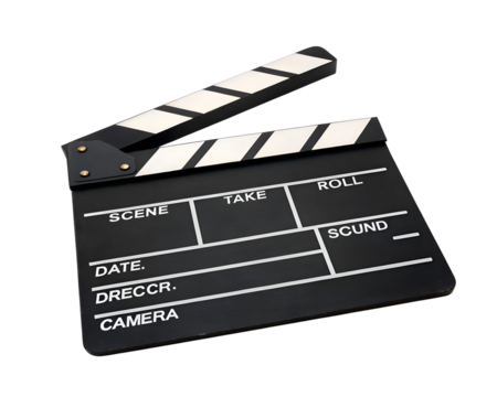 classic black film clapperboard movie production tool