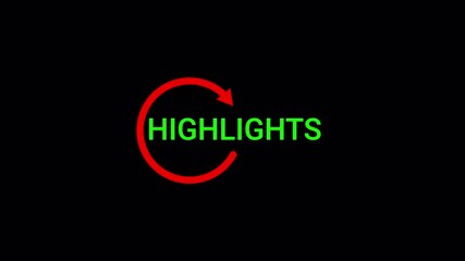 Highlight text animation on black background, highlights text animated for sport game or video streaming. - Powered by Adobe