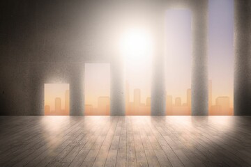 Cityscape background in graph shape