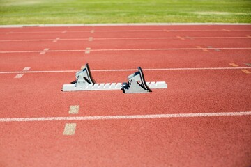 Track starting block on field