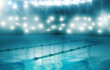 competition pool water and lane ropes are being shown in flat design, with diagonal lane dividers