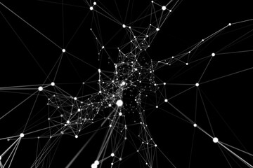 White lines on black background