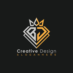 Obraz premium Modern Building Letter Logo Design – Real Estate Monogram Branding