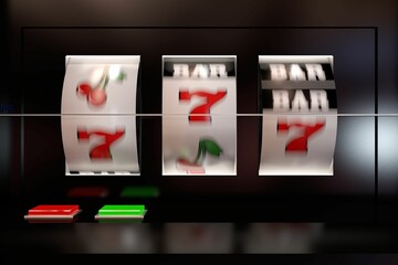 Blurred motion of slot machine