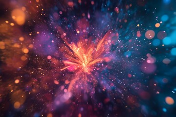 Abstract Colorful Light Burst Explosion Background