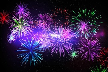 Digitally generated bright firework design
