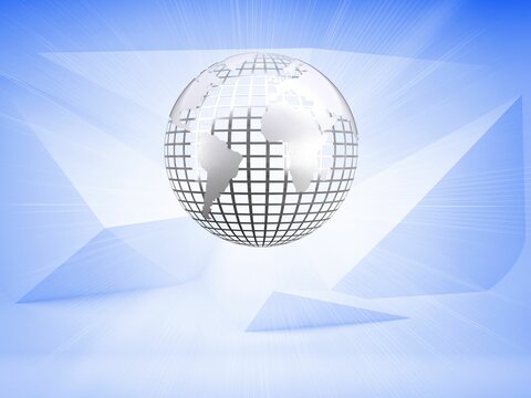 Fototapeta Planet on blue abstract background