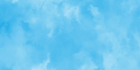 Bright blue cloudy sky vector illustration,  painted white clouds with pastel blue sky, watercolor illustration art marble painting abstract blue color texture, Hand painted abstract soft sky blue.
