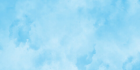 Bright blue cloudy sky vector illustration,  painted white clouds with pastel blue sky, watercolor illustration art marble painting abstract blue color texture, Hand painted abstract soft sky blue.
