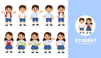 Set of Student character collection