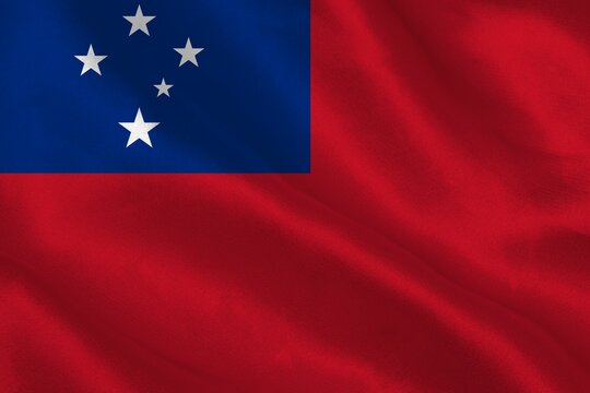 Naklejki Close-up of Samoan flag against white background