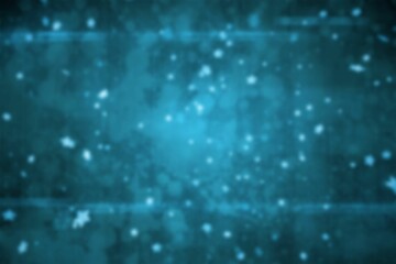 Fototapeta premium Abstract blue bokeh pattern is glowing softly in flat design with scattered orbs and faint stars
