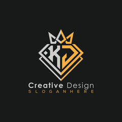 Luxury Letter Logo – Crown & Diamond Monogram for Creative Branding
