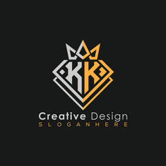 Luxury Letter Logo – Crown & Diamond Monogram for Creative Branding
