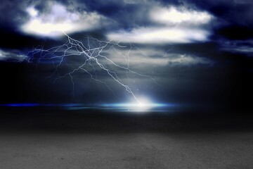 Thunderstrom over landscape