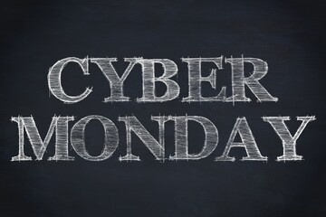 Obraz premium Close-up of Cyber Monday sale sign