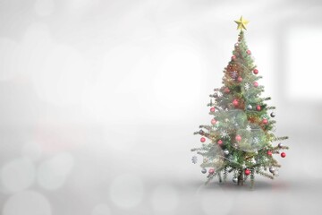 Christmas tree in bright room