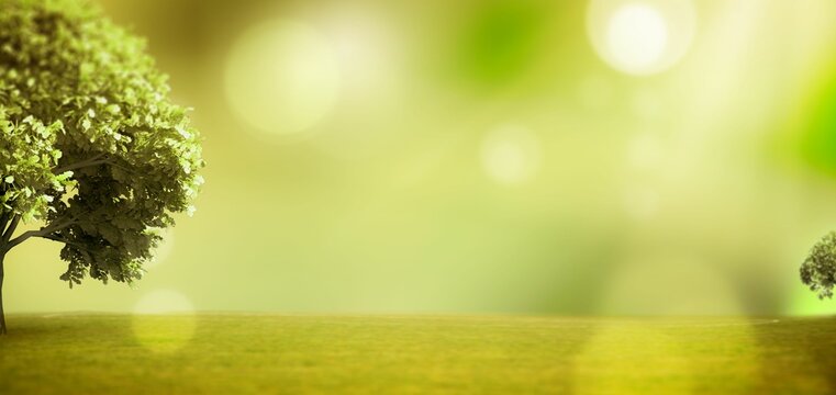 Fototapeta Digital image of green landscape and trees