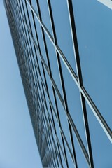 Close-up of glass office building