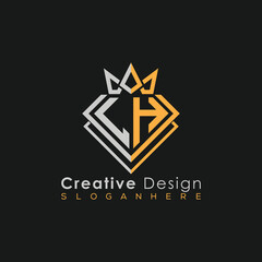 Luxury Letter Logo – Crown & Diamond Monogram for Creative Branding
