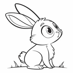 Cute Bunny Outline Icon