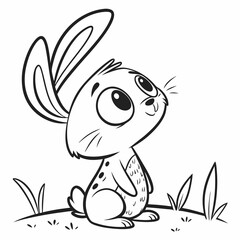 Cartoon Rabbit Sitting Pose Icon