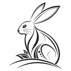 Elegant Rabbit Logo Style Icon