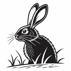 Bunny Ears Icon in Minimalist Line Art