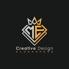Luxury Letter Logo – Crown & Diamond Monogram for Creative Branding
