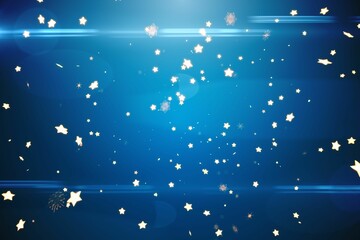 Bright star pattern on blue