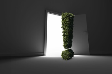 Obraz premium Exclamation mark of topiary at doorway