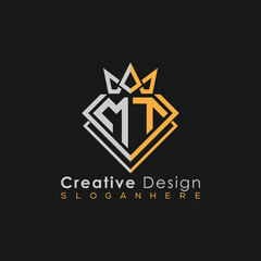 Luxury Letter Logo – Crown & Diamond Monogram for Creative Branding
