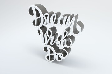 Dream wish do text block letters