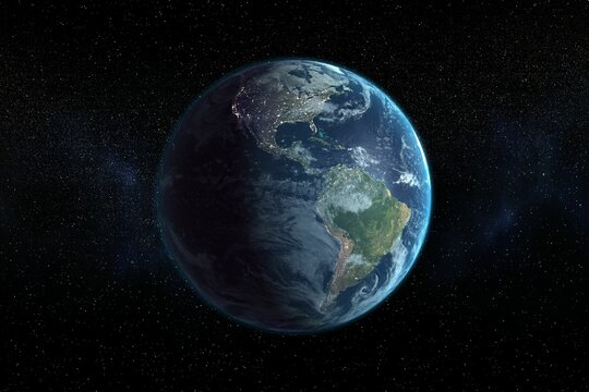 Fototapeta Earth against black background