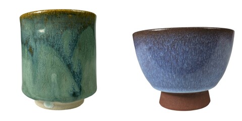 Artisan pottery showcase gallery display decorative objects modern space close-up view