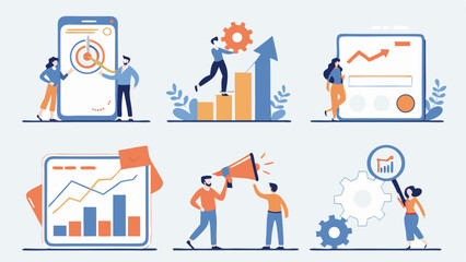 Fototapeta premium Group of People Icons Vector Illustration Set